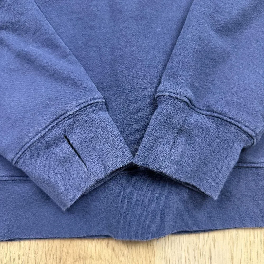The North Face Hoodie Mens Large Blue Full Zip Graphic Logo Fleece Sweatshirt